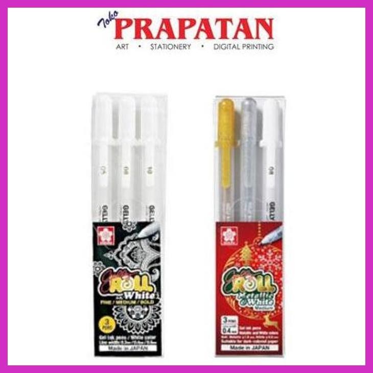 

( SEKOLAH / LUKIS ) SALE SAKURA GELLY ROLL SET 3PCS WHITE/METALIC (SENI / MENGGAMBAR / ART / KERAJINAN ) PACKING AMAN