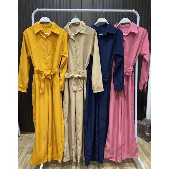 Jumpsuit Panjang Wanita / Jumpsuit Lengan Panjang Busui Friendly / Long Jumpsuit