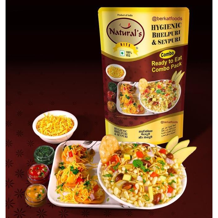 

><><><] Hygienic Bhelpuri & Sevpuri Combo Natural's Bite / Snack India Bhel & Sev Puri 2 in 1 Ready To Eat