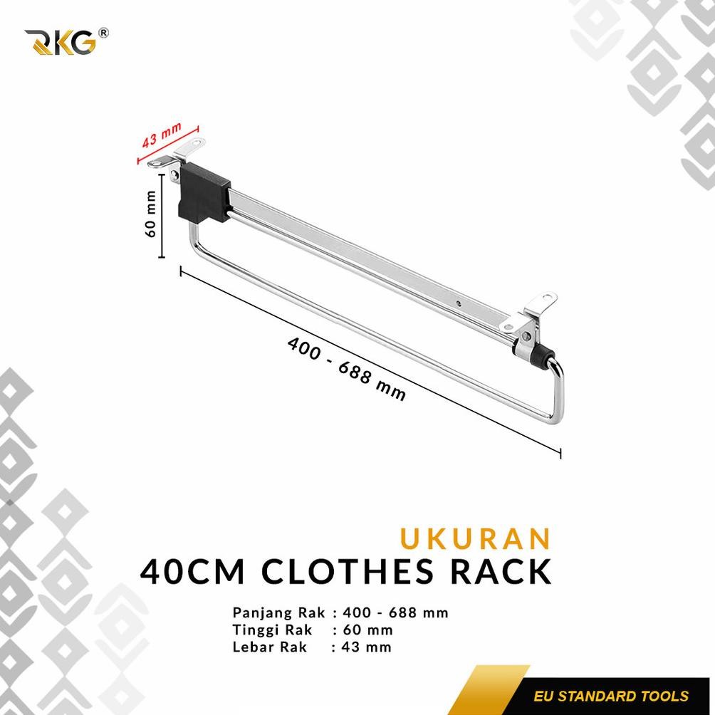 Rel Teleskopik Gantungan Lemari Pakaian Pull Out Rack Cabinet