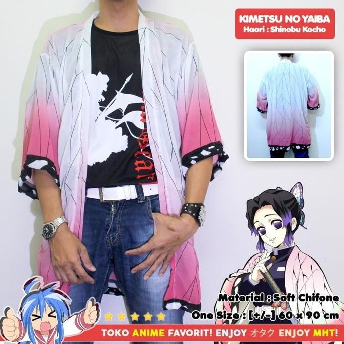 Haori Anime - Loose Kimono Kimetsu No Yaiba - Shinobu Kocho Style Co