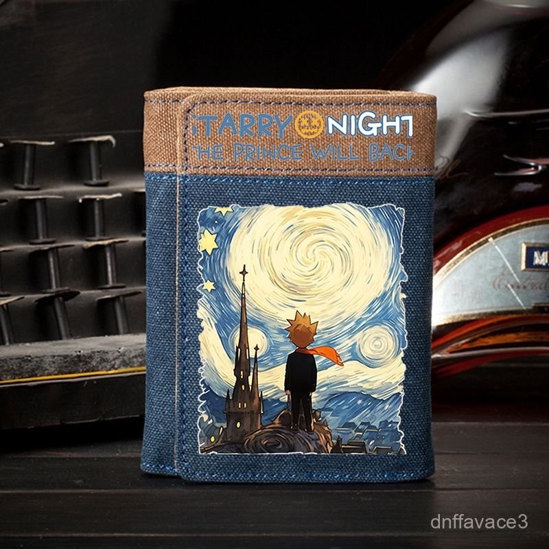Van Gogh Little Prince Peripheral Wallet Card Holder Combo Short Style 70% off Wallet Coin Purse