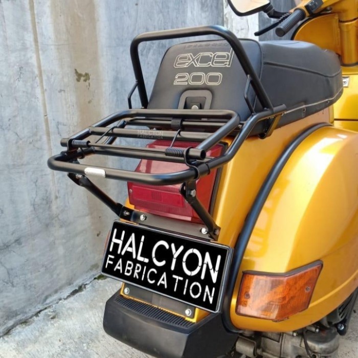 Halcyon Backrack/Rak Belakang Vespa Px Black Coating #Gratisongkir #Sale #Discount