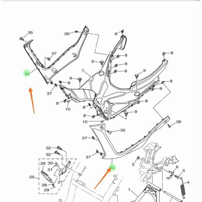 Mole Side Cover Sebelah Kanan/Kiri Satuan X Ride Xride 125 Merah Ori Terbaru