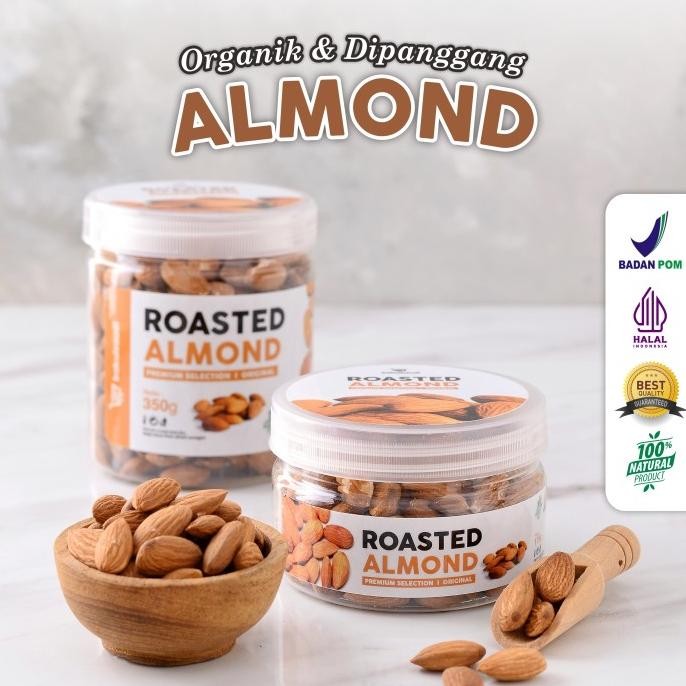 

kacang almond panggang kupas premium organik roasted almond original termurah