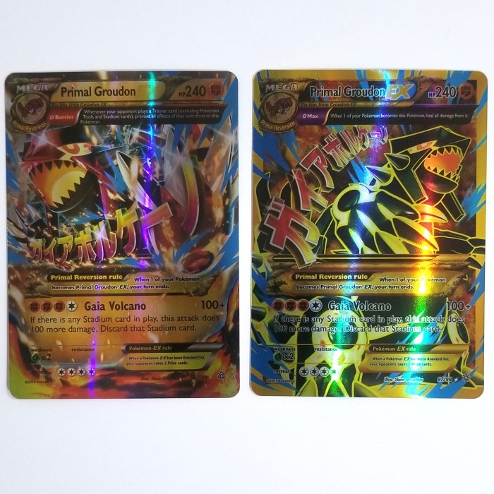Kartu Pokemon Mega EX Primal Groudon Legendary Shiny Card Hologram