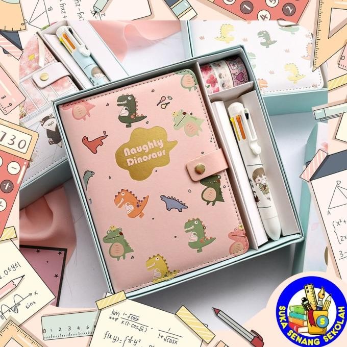 

3 In 1 Gift Set Notebook / Set Alat Tulis Notebook Pulpen Mekanik & Washi Tape At0162 Stok Terbatas