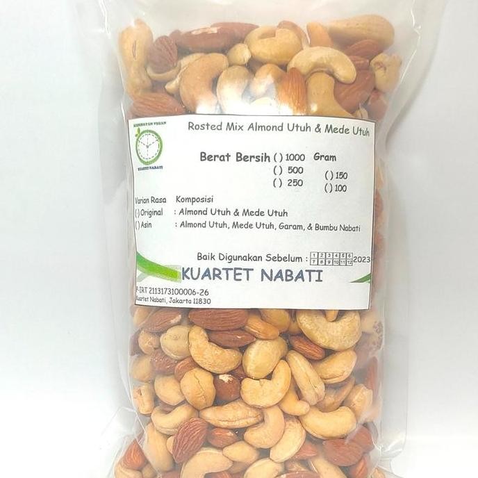 

1000gr mix roasted almond utuh dan mede / cashew utuh varian rasa original/ asin termurah