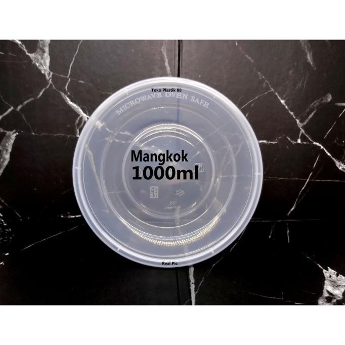 Siap Kirim Food Container/Box Makanan/Wadah Plastik - Mangkok 1000Ml Bulat