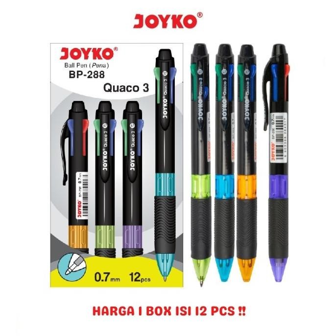 

Produk Baru!! Ball Pen / Pulpen / Pena Joyko BP-288/ Quaco 3/ 0.7 mm/ 4 Warna