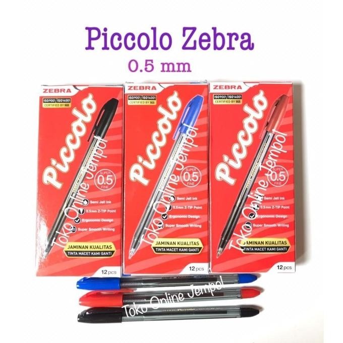 

Produk Baru!! 12pcs HITAM Piccolo Zebra Pen 0.5 Pulpen Picolo 0,5 Picollo Bulpoin