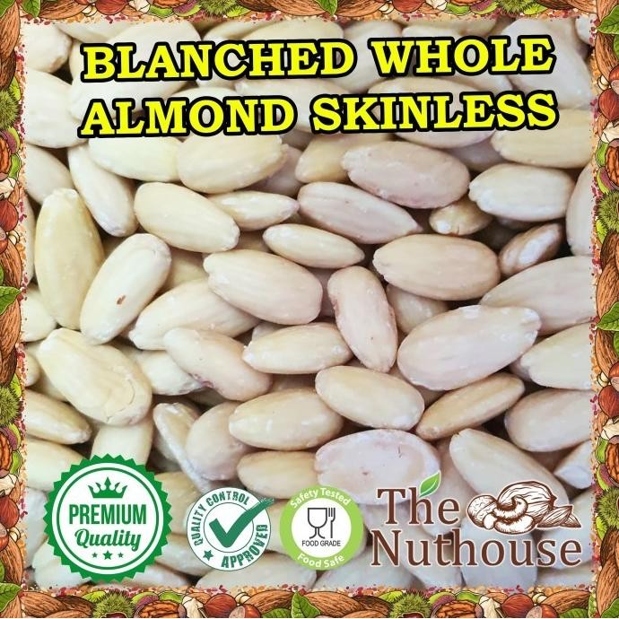 

500gr almond blanched whole raw skinless / almonds mentah tanpa kulit termurah