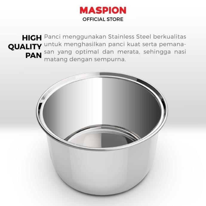 Siap Kirim Rice Cooker Maspion MRJ 0623 BSS Panci Stainless 0,6 Liter Magic Com Penanak Nasi Warmer 