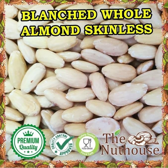 

250gr almond blanched whole raw skinless / almonds mentah tanpa kulit termurah