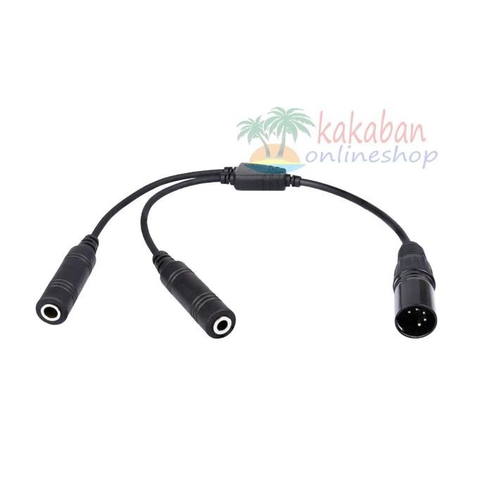 Stealth Aviation Headset Adapter - Dual GA Plugs to 5 Pin XLR Airbus Terlaris