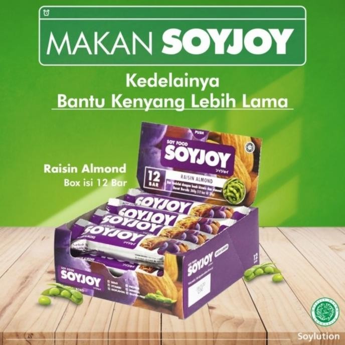 

soyjoy raisin almond 1 box isi 12 termurah