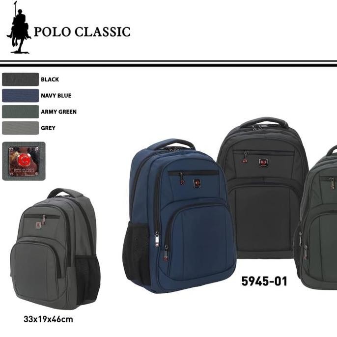 Polo Classic Tas Ransel Laptop 18 Inch Original Backpack Gembok