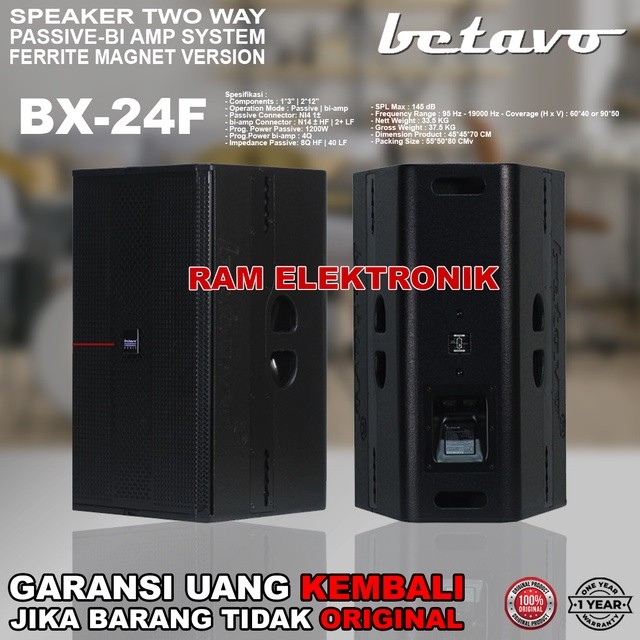 Speaker Pasif 15 Inch BETAVO BX24F / BX-24F Bi-Amp Original