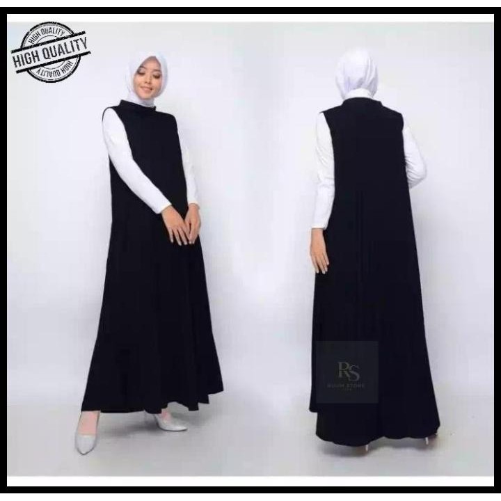Harga Termurah Inner Dress Tanpa Lengan Manset Gamis Buntung Putih Hitam Best Seller