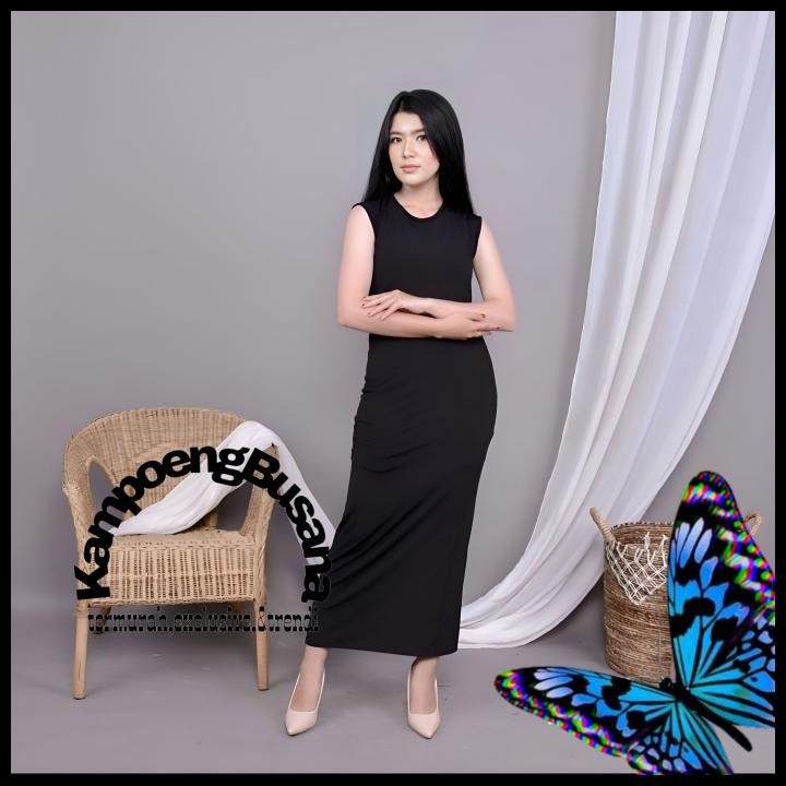 Promo Gamis Inner Lekbong Kutung Tanpa Lengan Polos Muslimah
