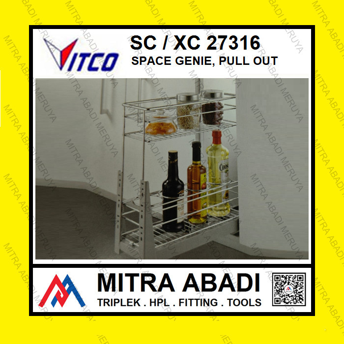 Vitco XC SC SM 27316 Rak Bumbu Tarik Laci Dapur Stainless Drawer Botol