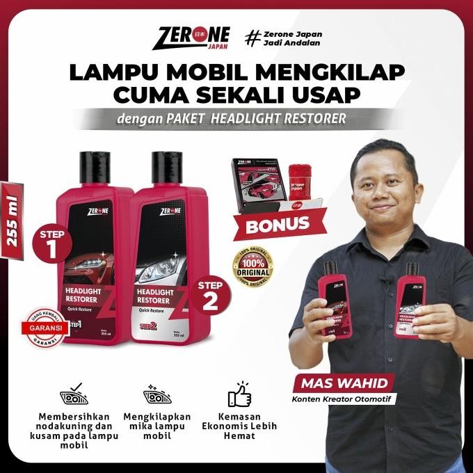 Pembersih Lampu Mobil Kusam Headlamp Headlight Restorer Zerone