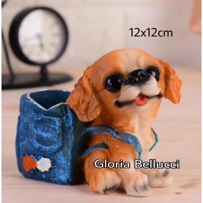 

Produk Baru!! pajangan anjing cihuahua tempat pensil pulpen spidol hiasan kantor