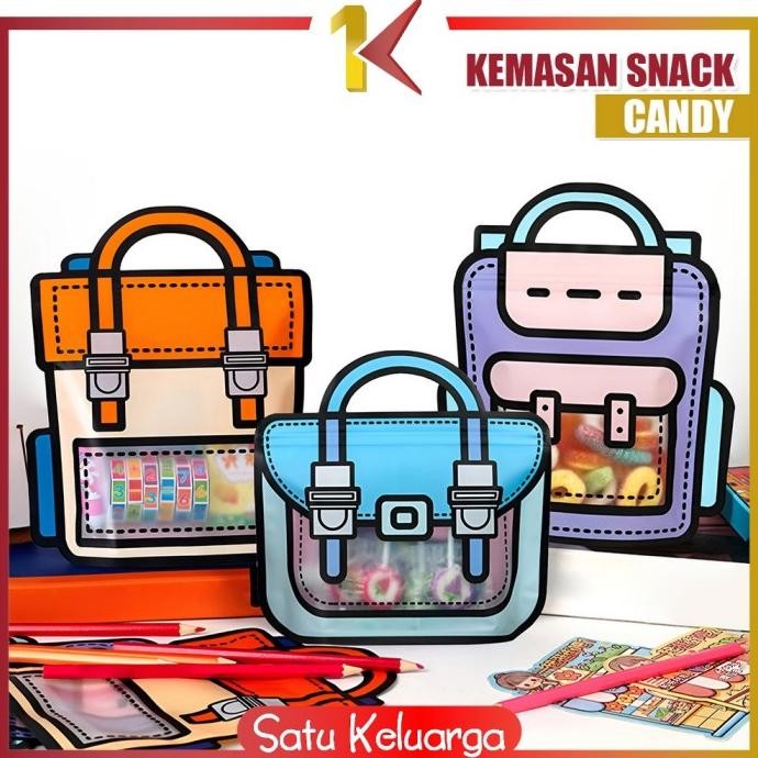 

SK-C1094 PLASTIK BINGKISAN ZIPLOCK MOTIF TAS RANSEL / GOODIE BAG BIRTHDAY 3D ZIP LOCK / PLASTIK KEMASAN SNACK CANDY SOUVENIR ULTAH ANAK