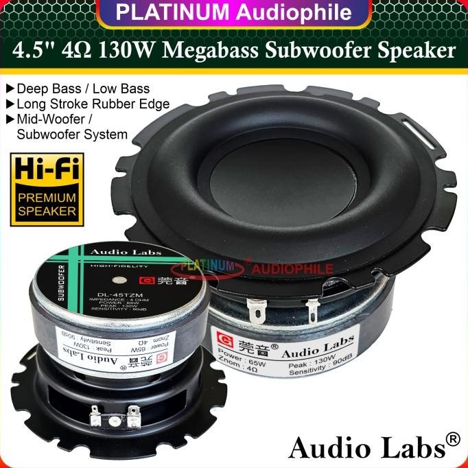 SPEAKER 4.5 INCH SUBWOOFER WOOFER MEGABASS 4 OHM 4.5" HIFI AUDIO LABS ORIGINAL DAN TERPERCAYA