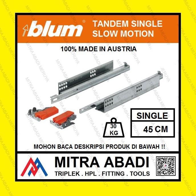 Rel Tandem BLUM 45 cm Single Extension Rel Laci BLUM Rel BLUM