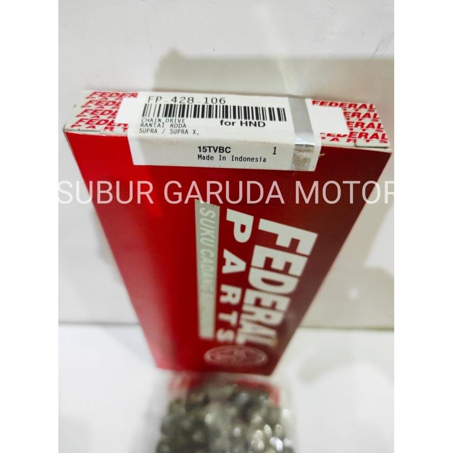 Rantai 428 - 106 Supra Fit New Gear 36 Revo Lama Motor Federal Original