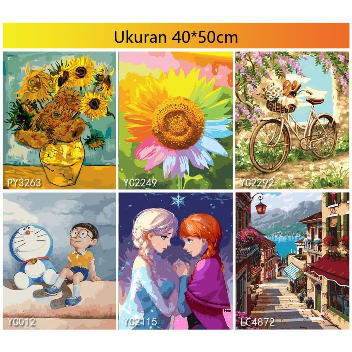 

TERLARIS! CANVAS PAINT BY NUMBER KIT 40x50CM LUKISAN DIGITAL OIL PAINTING DIY