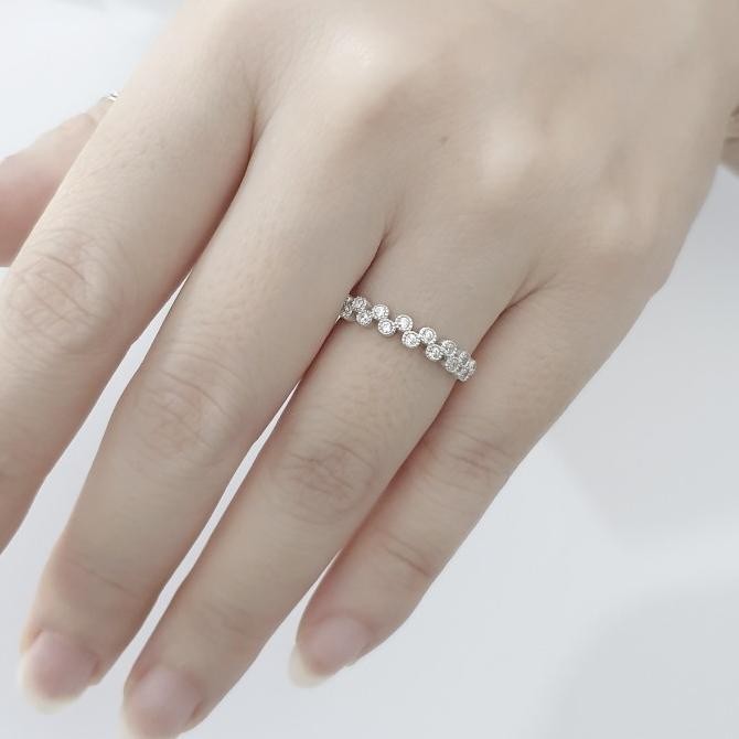 CINCIN PERAK 925 / CINCIN SILVER 925 LAPIS EMAS PUTIH