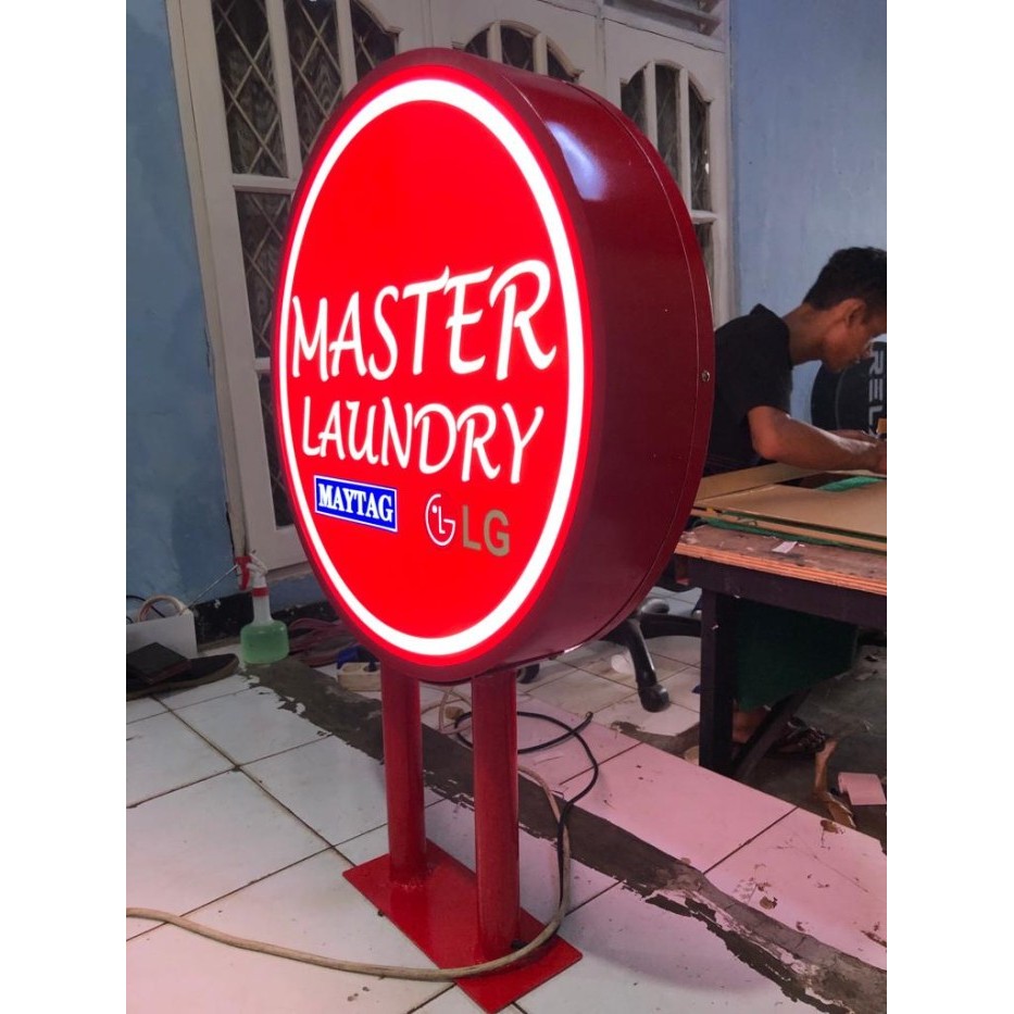NEON BOX BULAT DIAMETER 60CM