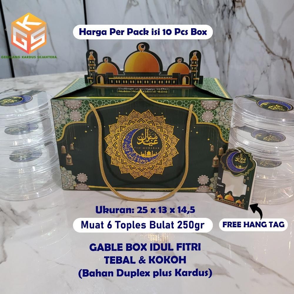 

10pcs Box Lebaran | Ukuran 6 Toples 250gr | Box Idul Fitri | Gable Box Idul Fitri | Dus Idul Fitri