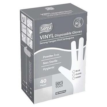 

BARU SARUNG TANGAN VINYL SENSI FOOD GRADE TRANSPARAN FREE POWDER