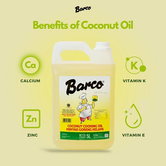 

Terlaris Promo!! Minyak Goreng Kelapa "Barco" Jerrycan 5 Ltr Ready Stok