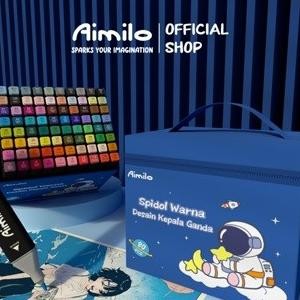 

[READY] Aimilo Spidol Warna Warni 1 Set kemasan kartun Sketch Marker 2 Tip Touch Marker 80 Warna Termurah