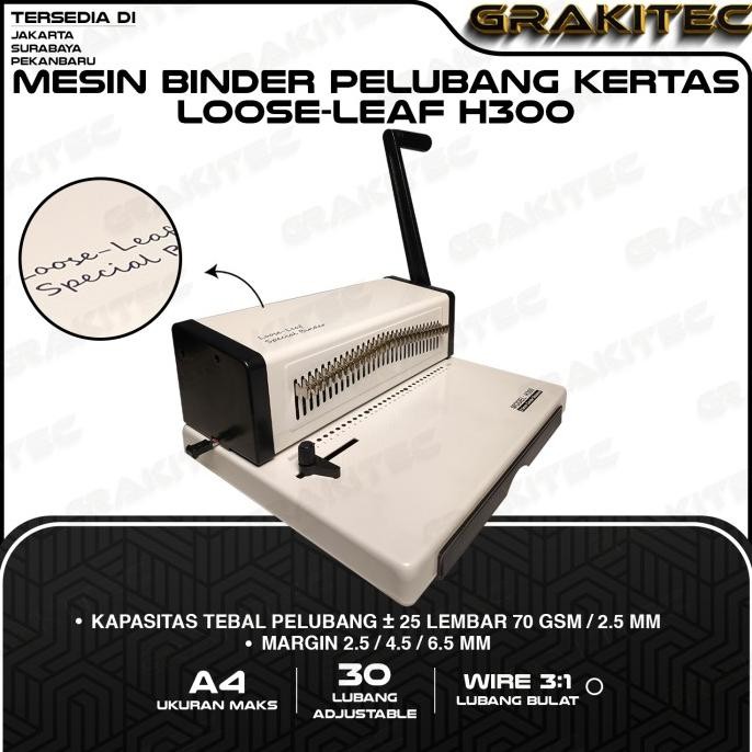 

Terlaris Grakitec Mesin Jilid Buku Binder Pelubang Kertas Loose Leaf H300 Ready Stok