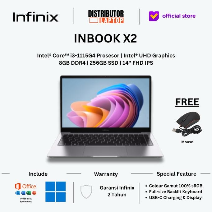 Laptop Intel I3-1115G4 Ram 8Gb + Ssd 256Gb W11