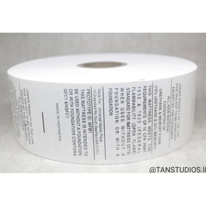 Label Pita Tafeta Sablon Label Baju Label Pakaian Washing Tag Label