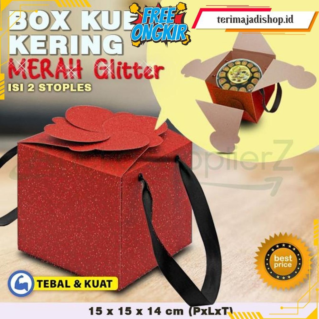 

Kotak Box Dus Kue Kering Merah - Isi 2 Toples ( 3 Pcs ) Bisa Cod