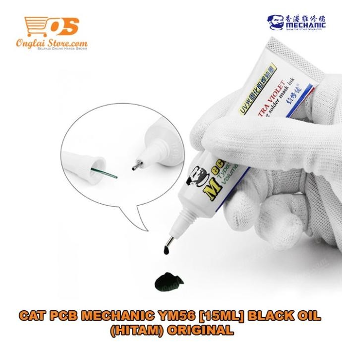 cat pcb lem jumper cat solder mechanic ym56 15ml hitam ori stok terbatas
