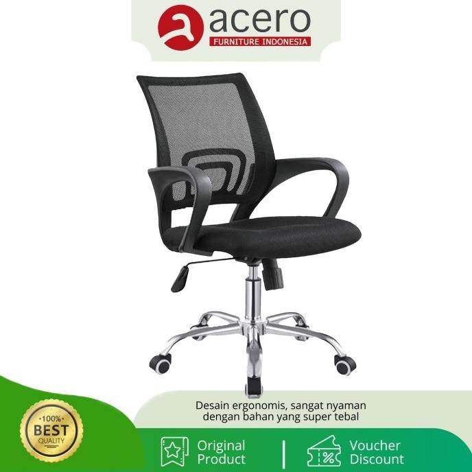 Kursi Jaring / Kursi Kantor / Kursi Kerja Kaki Chrome Hidrolik + Ayun