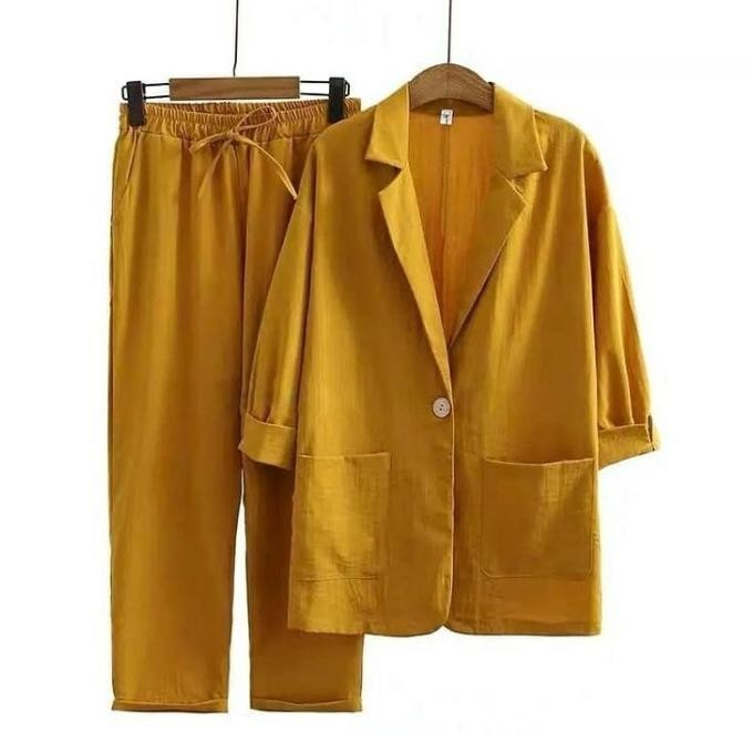 Setelan blazer celana kulot kerja wanita Terlaris
