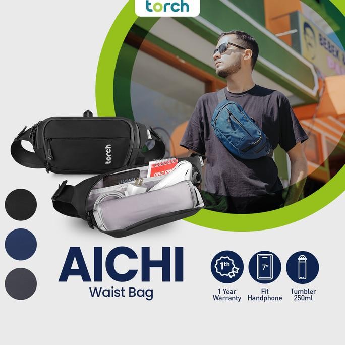 Torch Tas Pinggang Selempang Anti Air Ringan - Waist Sling Bag Aichi