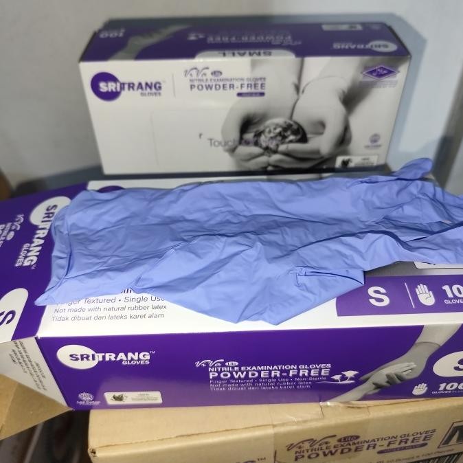

BARU SARUNG TANGAN MEDIS NITRILE POWDER FREE SAFEGLOVE BLUEPLE ISI 100