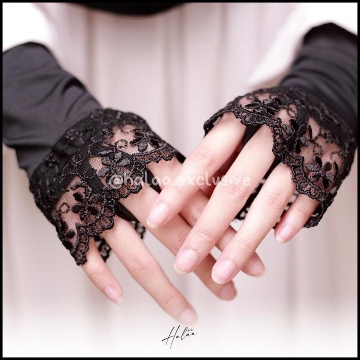 Manset Tangan Cincin Handsock Ring Renda Brukat Besar Muslimah Cantik Best Seller