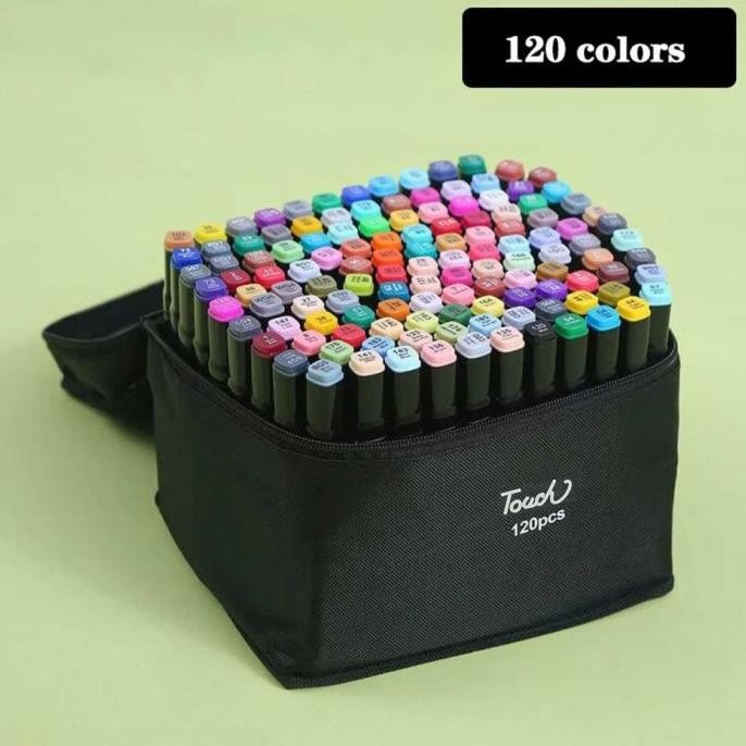 

Touch Spidol Dual Side Fine Art Brush Art Marker Set 120 Warna - CY-00 Termurah