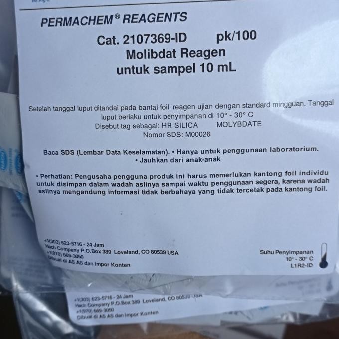 

BARU HACH 2107369 MOLYBDATE REAGENT POWDER PILLOWS 10 ML/HACH 21073-69